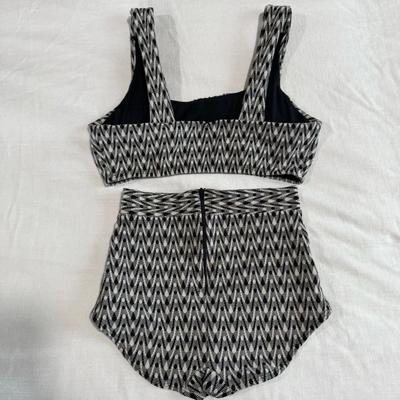 Seea Georgia Bikini Set Top Medium & High Waisted Bottoms Small in Aries Print - Picture 7 of 16